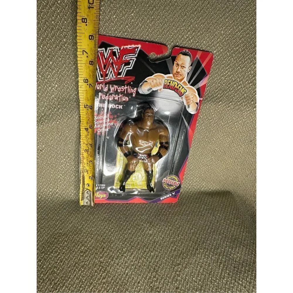 WWF WWE 1999 The Rock Justoys Series V Bend-Ems Wrestling Figure ITEM# 12684